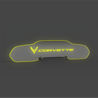 EOS WindRestrictor® C8 Coupe Rear Add On Glow - Flags + Corvette Text, Yellow